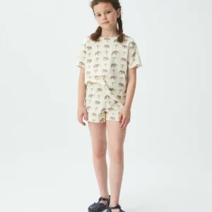 Shorts de niña 100% algodón con estampado Elefante