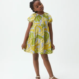 Vestido corto de niña con estampado Guineo
