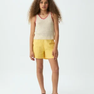 Shorts de niña 100% algodón amarillo