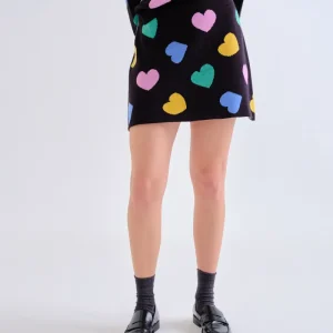 Falda corta de punto con estampado Candy