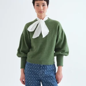 Jersey básico manga larga de punto verde