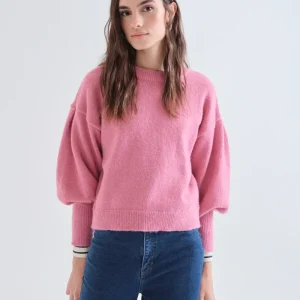 Jersey básico de punto rosa
