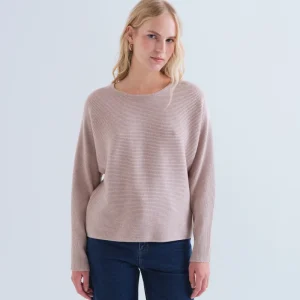 Jersey punto rayas beige