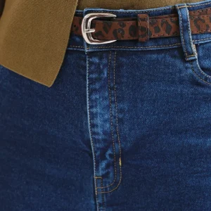 Cinturón piel sintética con estampado de animal print