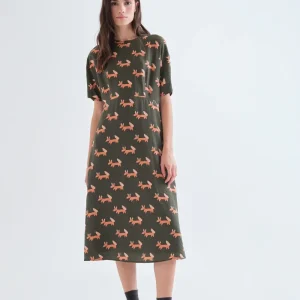 Vestido midi con estampado Volpe