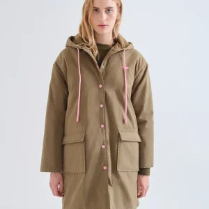 Abrigo 100% algodón con capucha verde