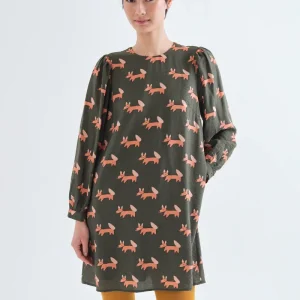 Vestido corto con estampado Volpe