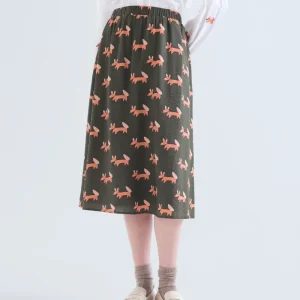 Falda midi con estampado Volpe