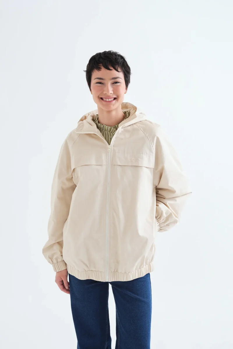 Chaqueta 100% algodón blanco crudo "CF" - Imagen 2