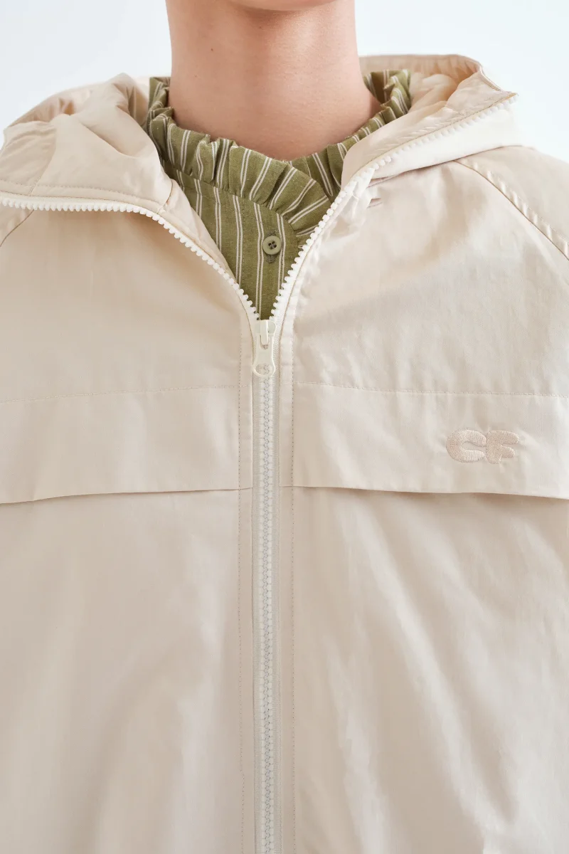 Chaqueta 100% algodón blanco crudo "CF" - Imagen 4