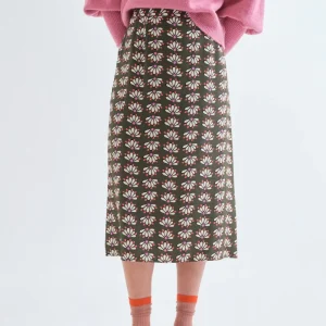 Falda midi con estampado Geometry
