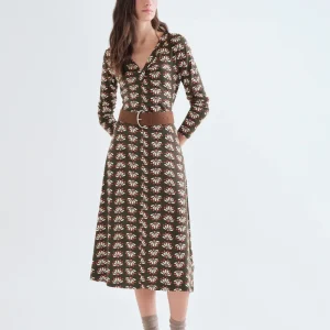 Vestido midi con estampado Geometry