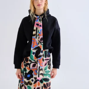 Sudadera negra con lazada estampada Neo Garden
