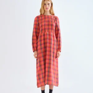 Vestido 100% algodón con estampado Pink Plaid