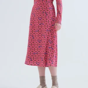 Falda midi con estampado Catena