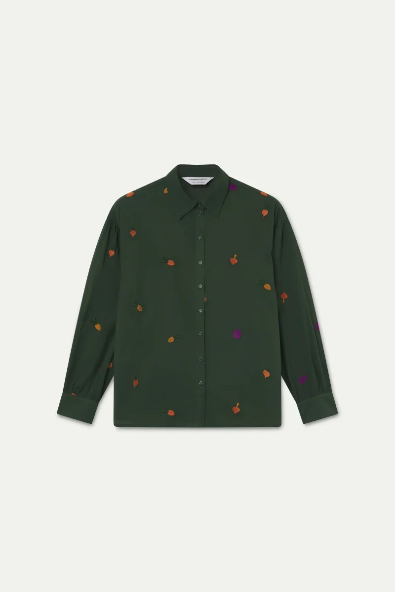 Camisa 100% algodón con bordados de vegetales - Imagen 7