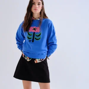 Sudadera 100% algodón con parche floral Neo Garden