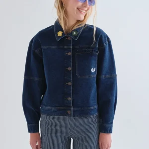 Chaqueta vaquera azul marino con bordado Euphonia