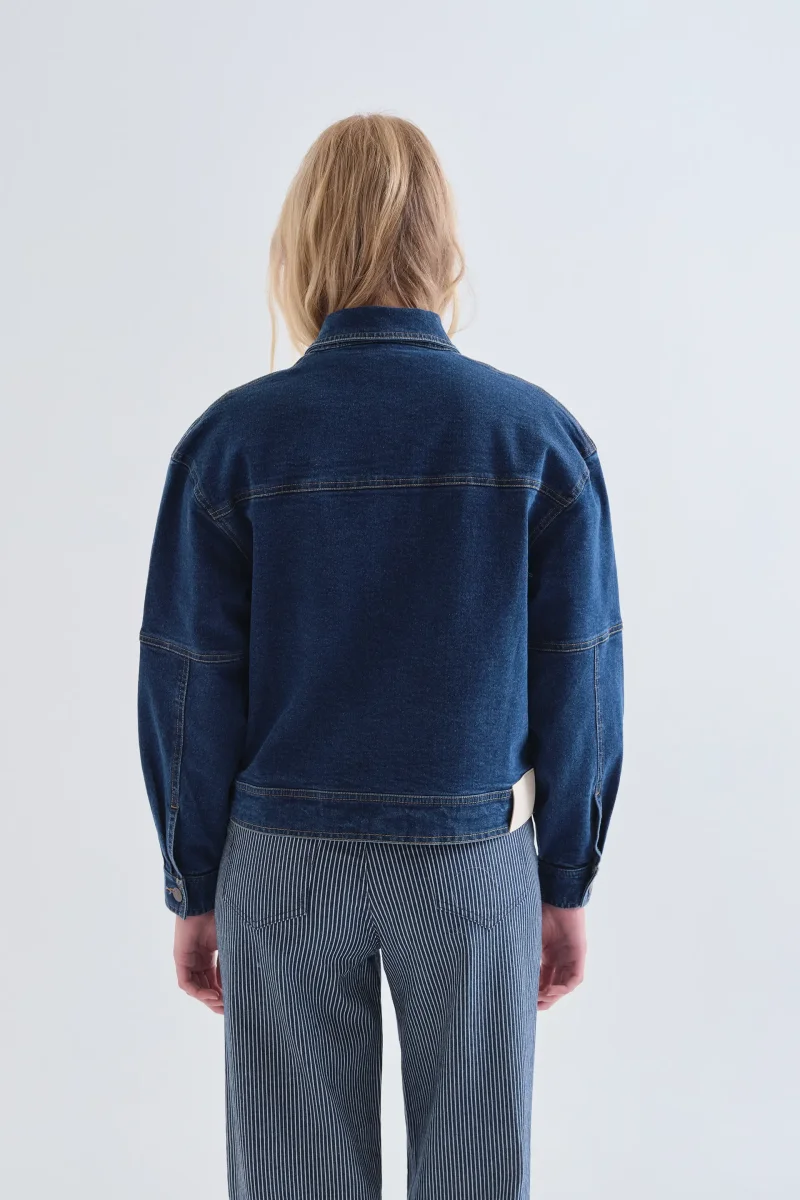 Chaqueta vaquera azul marino con bordado Euphonia - Imagen 3