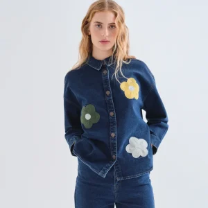 Camisa vaquera azul con estampado Euphonia