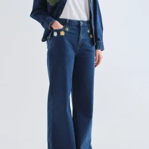 Pantalón vaquero azul con estampado Euphonia