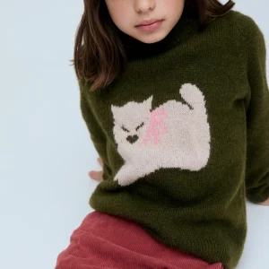 Jersey de niña con estampado Gato