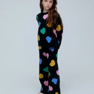 Pantalón punto de niña con estampado Candy
