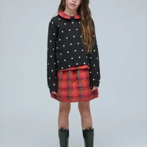 Jersey de niña con estampado de puntos mini verde