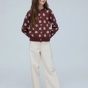 Cárdigan punto de niña con estampado Santini