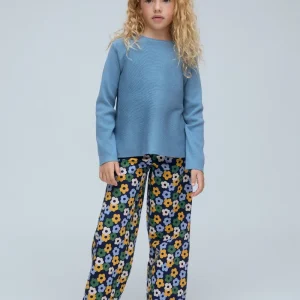 Jersey de niña mezcla algodón azul claro
