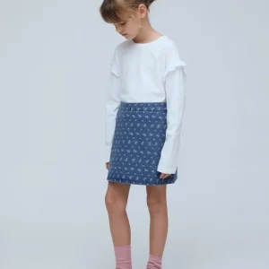 Camiseta de niña 100% algodón blanco con volantes