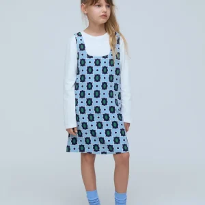 Vestido corto de niña con estampado Inverness