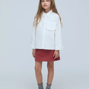 Camisa de niña 100% algodón blanca