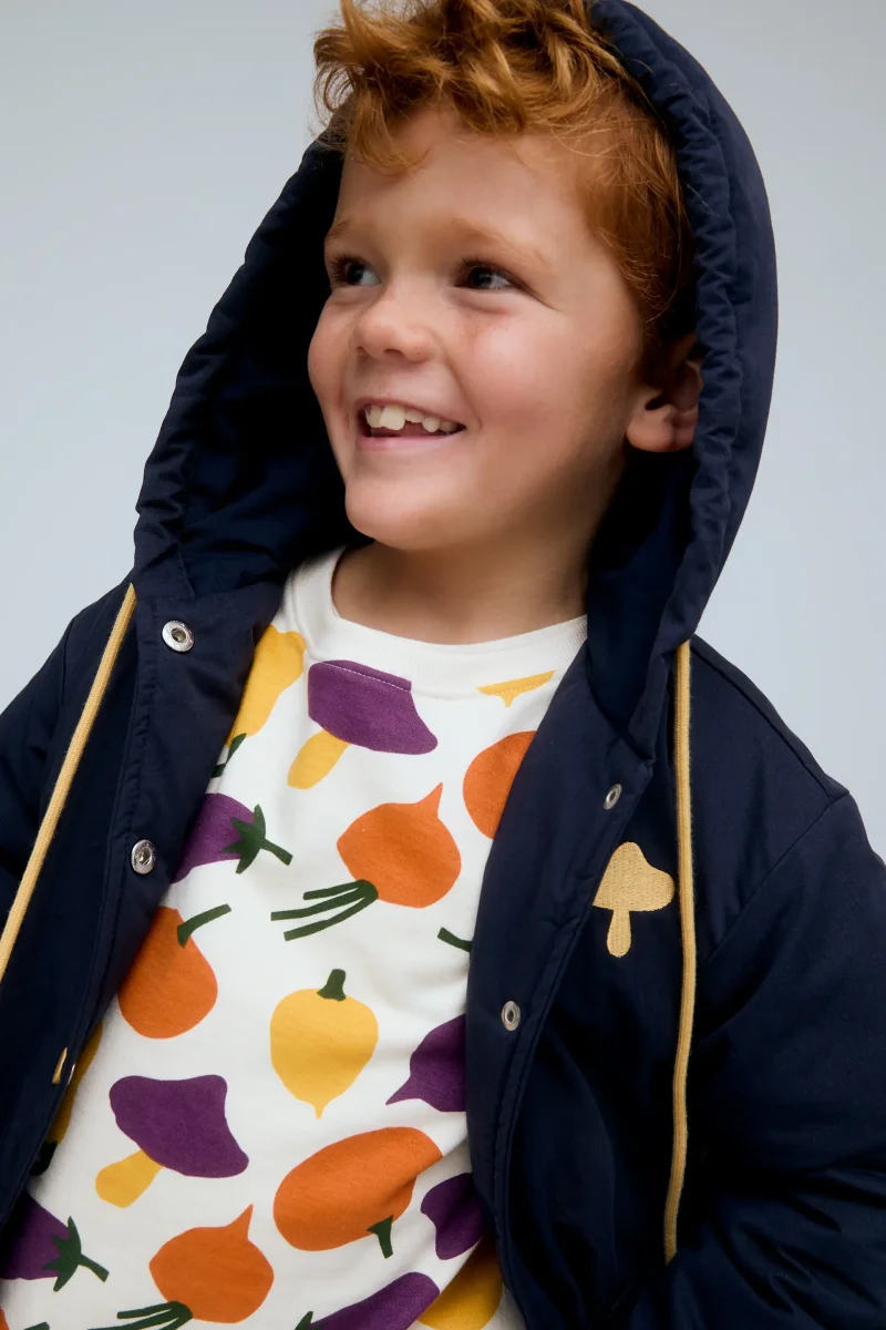 Abrigo unisex 100% algodón azul marino - Imagen 4