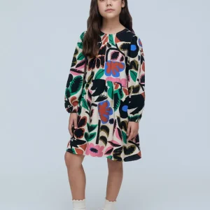 Vestido corto de niña con estampado Neo Garden