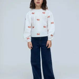 Top de niña 100% algodón con bordado de Zorro