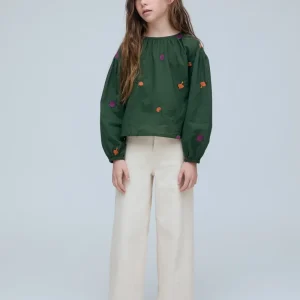 Top de niña 100% algodón con bordado de Vegetales