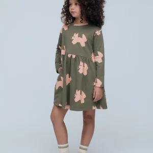 Vestido corto de niña 100% algodón con estampado Volpe