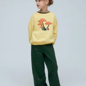 Sudadera de niña 100% algodón amarillo con estampado de Setas