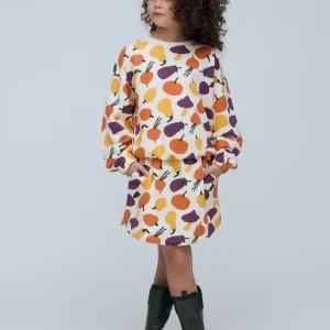 Falda corta de niña 100% algodón con estampado de Vegetales