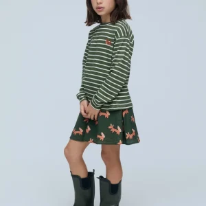 Camiseta unisex 100% algodón con estampado de rayas verde y blanco