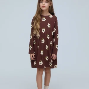 Vestido corto de niña 100% algodón jersey con estampado Santini