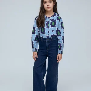 Camisa de niña cuello babero con estampado Inverness