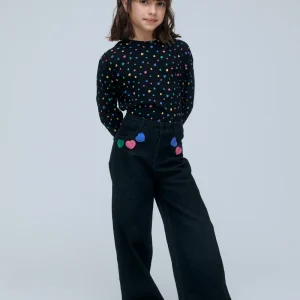 Pantalón vaquero de niña con bordado Candy