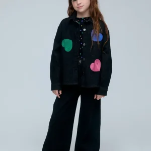 Sobrecamisa vaquera de niña con bordado Candy