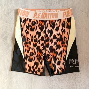 P.E NATION Leopard Print Biker Shorts