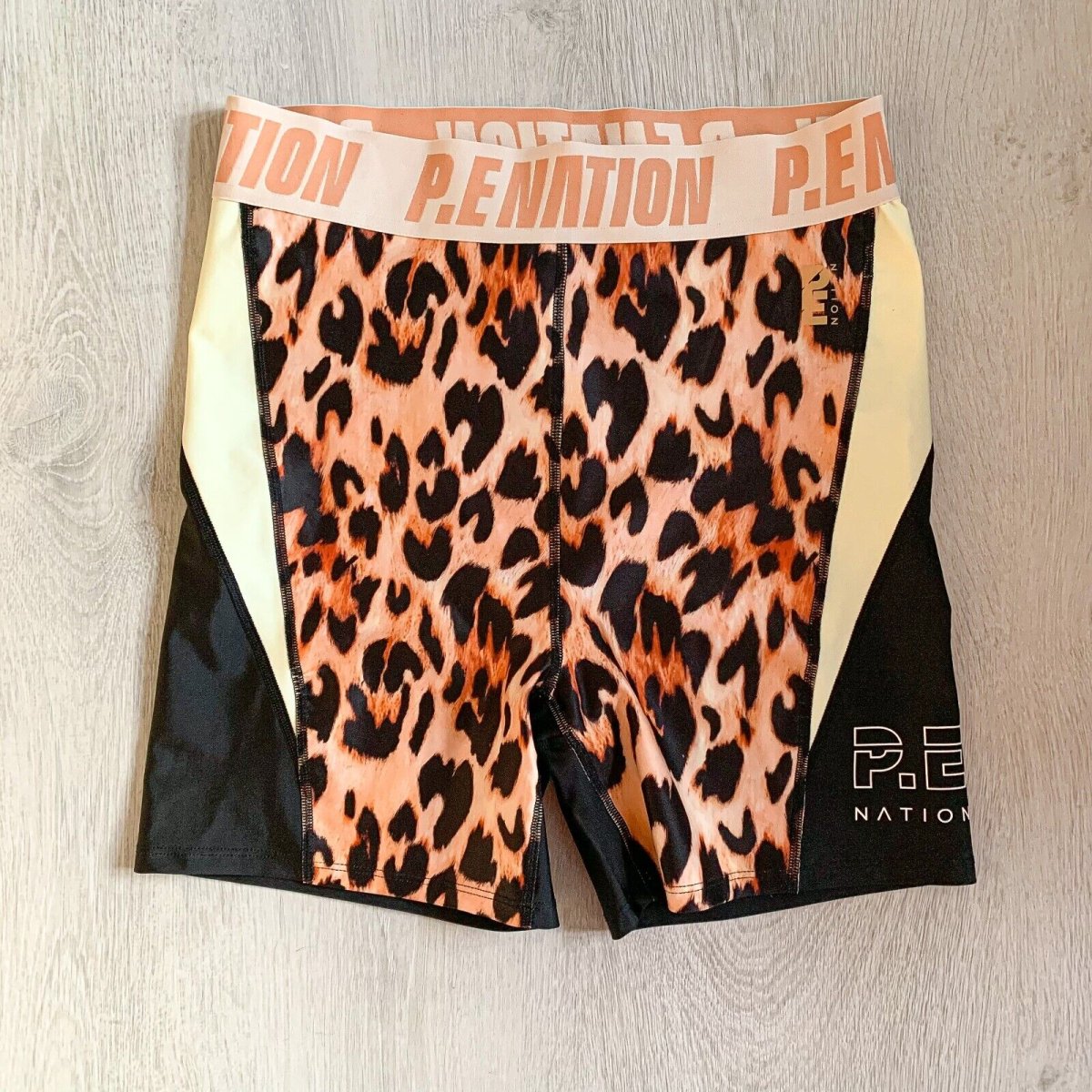 P.E NATION Leopard Print Biker Shorts