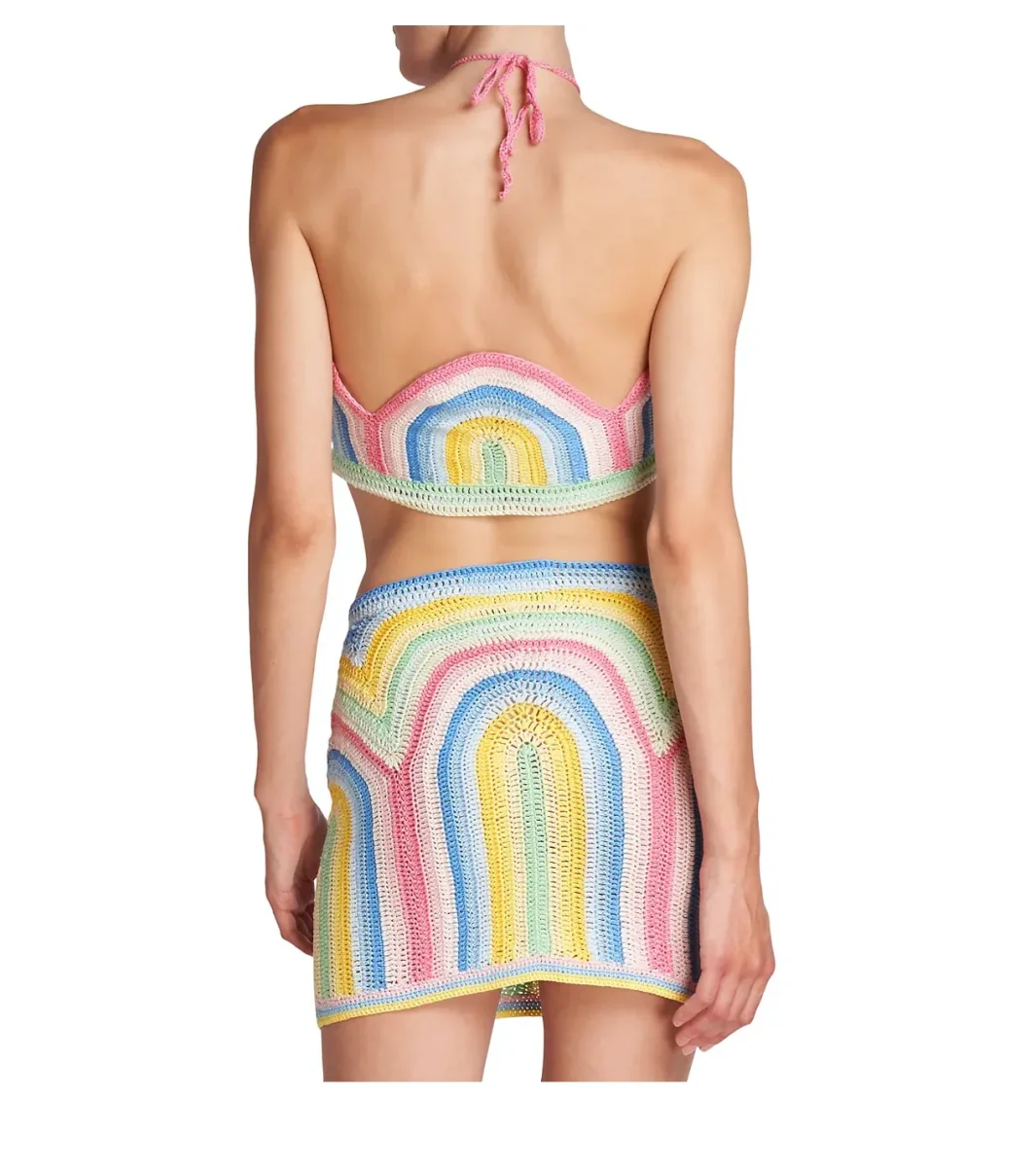 CASABLANCA Tennis Club Pastel Crochet Arch Gradient Top - Imagen 6