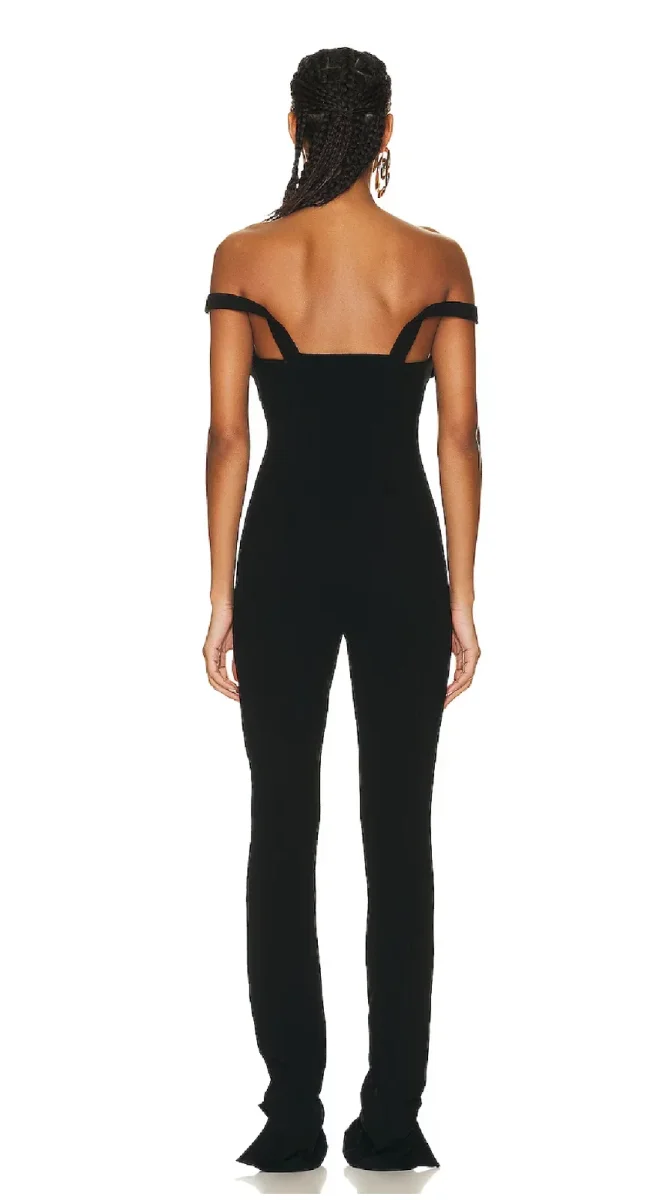 JACQUEMUS Black La Combinaison Bikini Wool Blend Cut Out Jumpsuit - Imagen 4