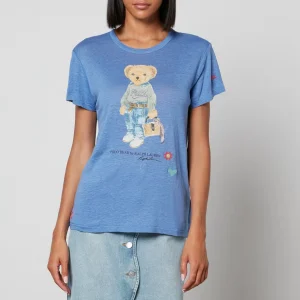 Polo Ralph Lauren Polo Teddy Bear Blue Linen Relaxed Tee